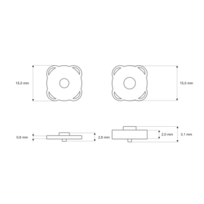 Zapięcie magnetyczne 14 mm nikiel