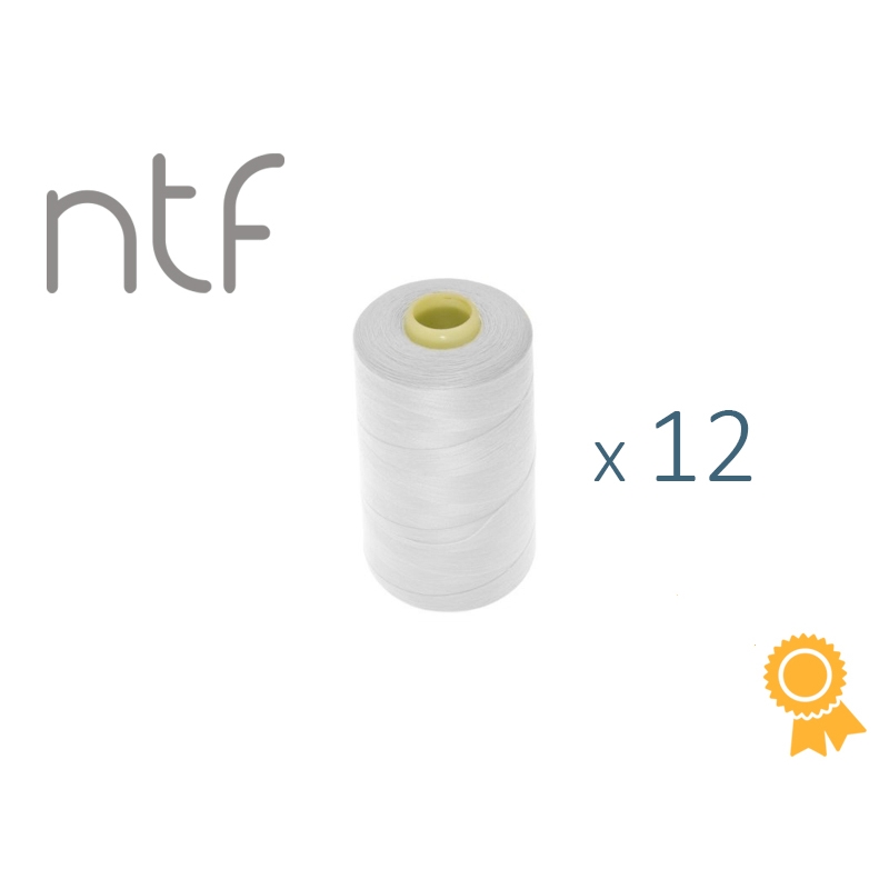 POLYESTER THREADS NTF 40/2 WHITE A502 1000 M x 12 PCS.