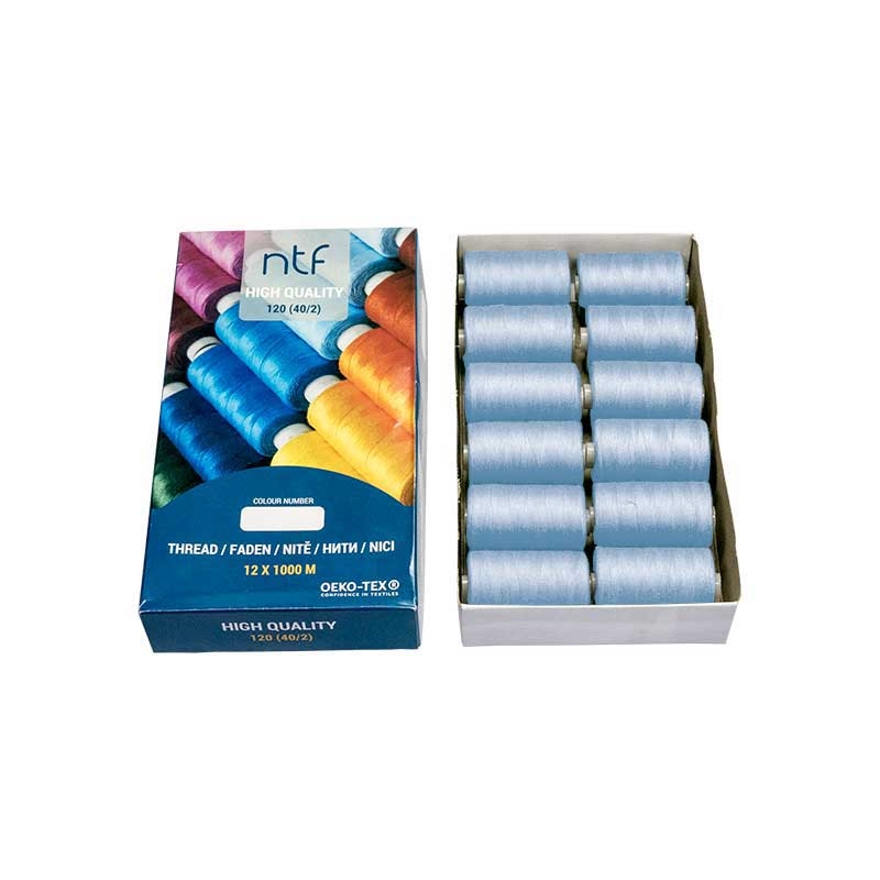 POLYESTERGARN NTF 40/2 PASTELL-HELLBLAU A786 1000 M x 12 ST