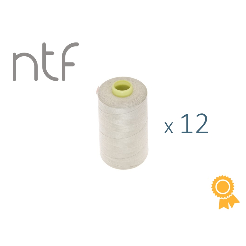 POLYESTER THREADS NTF 40/2 WHITE-GREY A677 1000 M x 12 PCS.