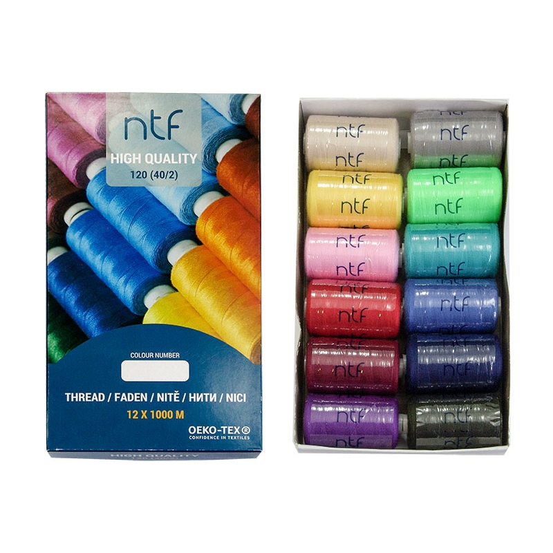 POLYESTER THREADS NTF 40/2 RAINBOW 1000 M x 12 PCS.