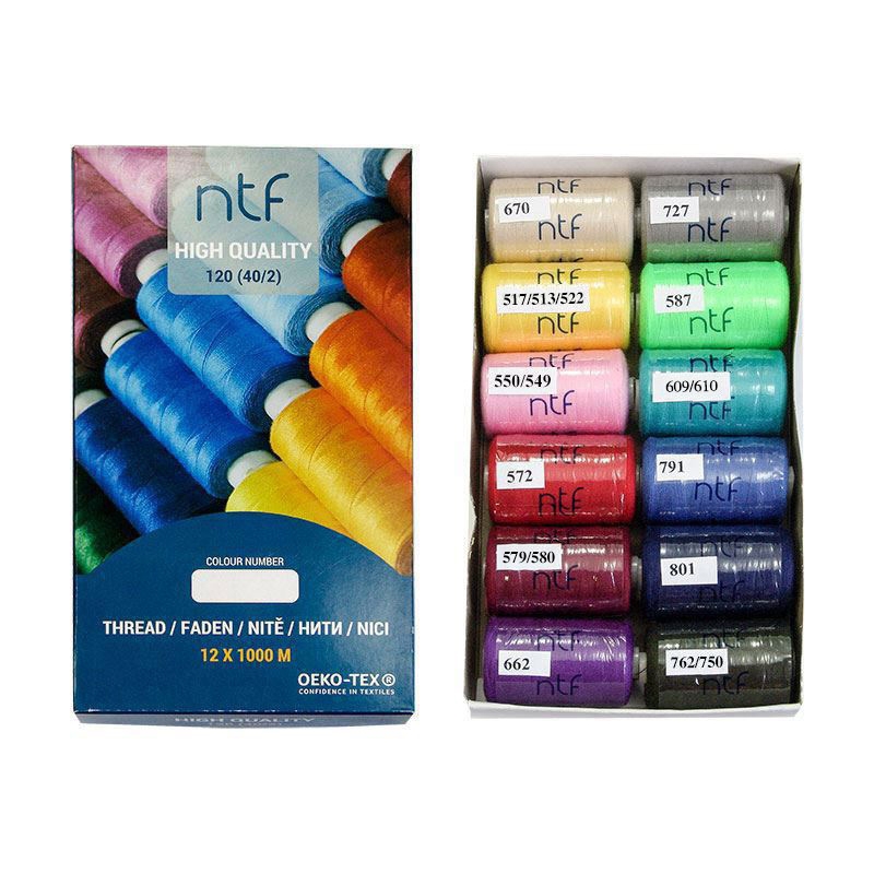 POLYESTER THREADS NTF 40/2 RAINBOW 1000 M x 12 PCS.