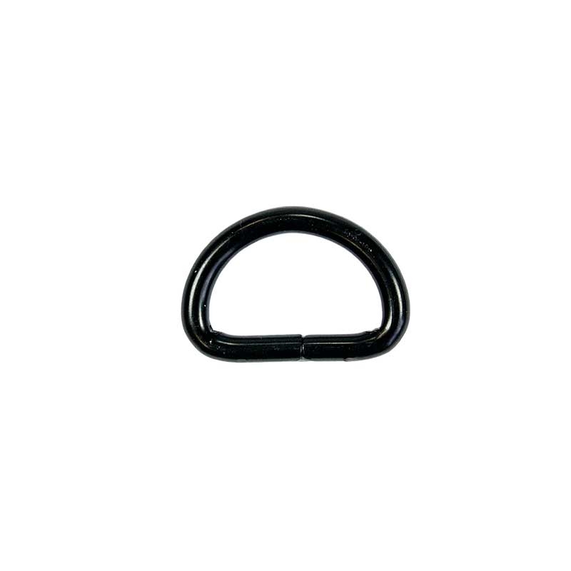 METAL D-RING 30/18/5 MM MATT BLACK WIRE 100 PCS