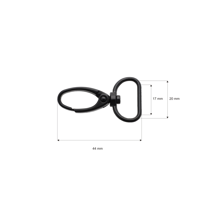 METAL SNAP   HOOK&nbsp20 MM  MATT    BLACK 100    PCS