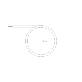 Kółko metalowe 25/3,5 mm nikiel drut