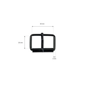 Klamra rymarska jednozaczepowa 30/20/3 mm czarny mat drut