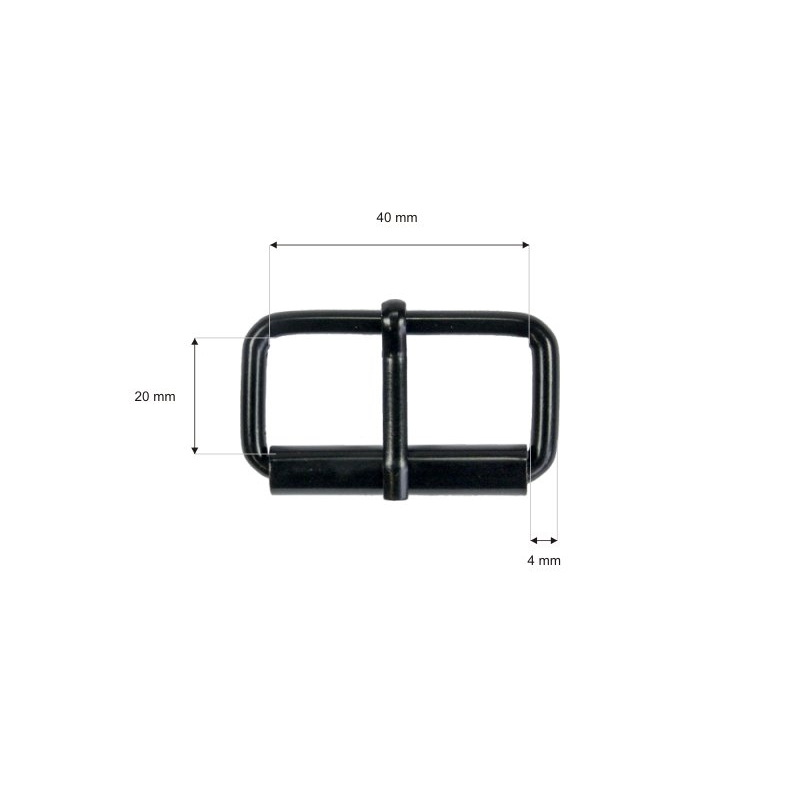 Klamra rymarska jednozaczepowa 40/20/4 mm czarny mat drut