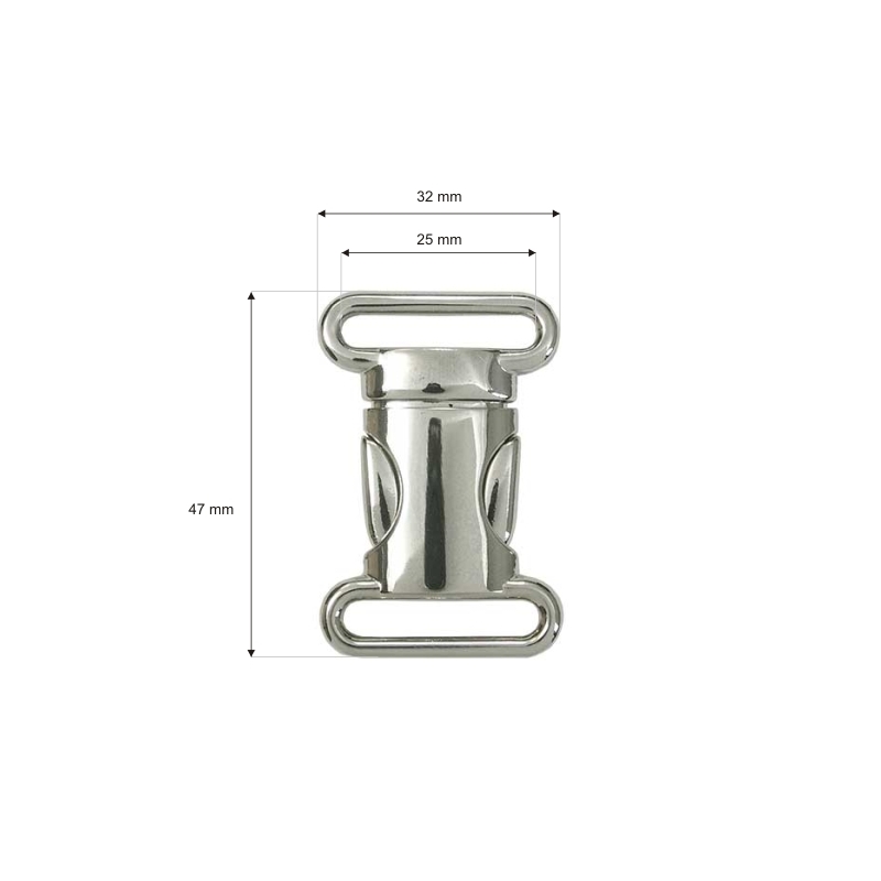 Gürtelschnalle aus metall 0324-3025 25 mm nickelglanz 1 st.