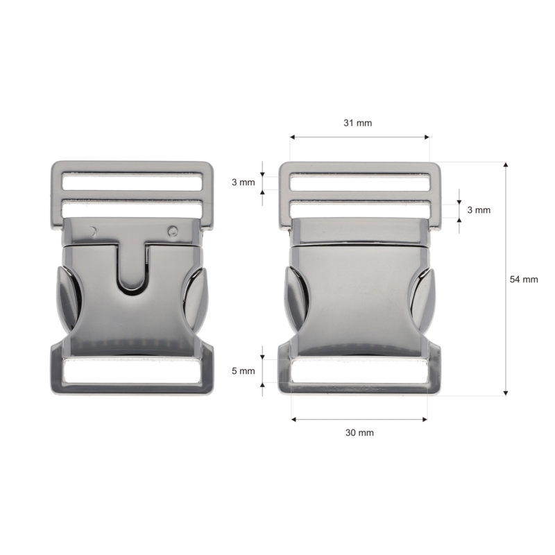 Klamra metalowa 30 mm 0324-3025 nikiel połysk