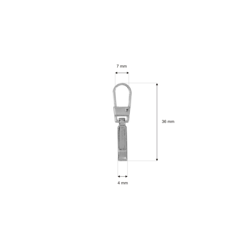 Zawieszka / Przywieszka do suwaka (0220) nikiel