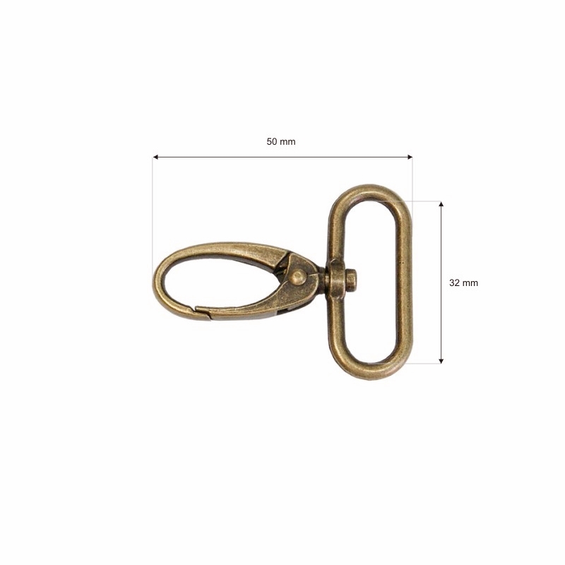 METAL SNAP  HOOK 0037 32  MM OLD GOLD 1  PCS