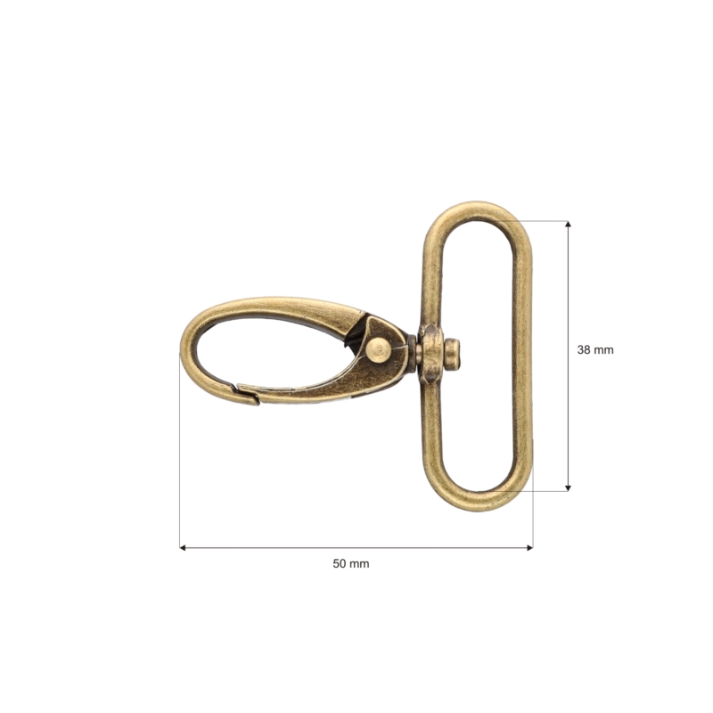 METAL SNAP  HOOK 0037 38  MM OLD GOLD 1  PCS