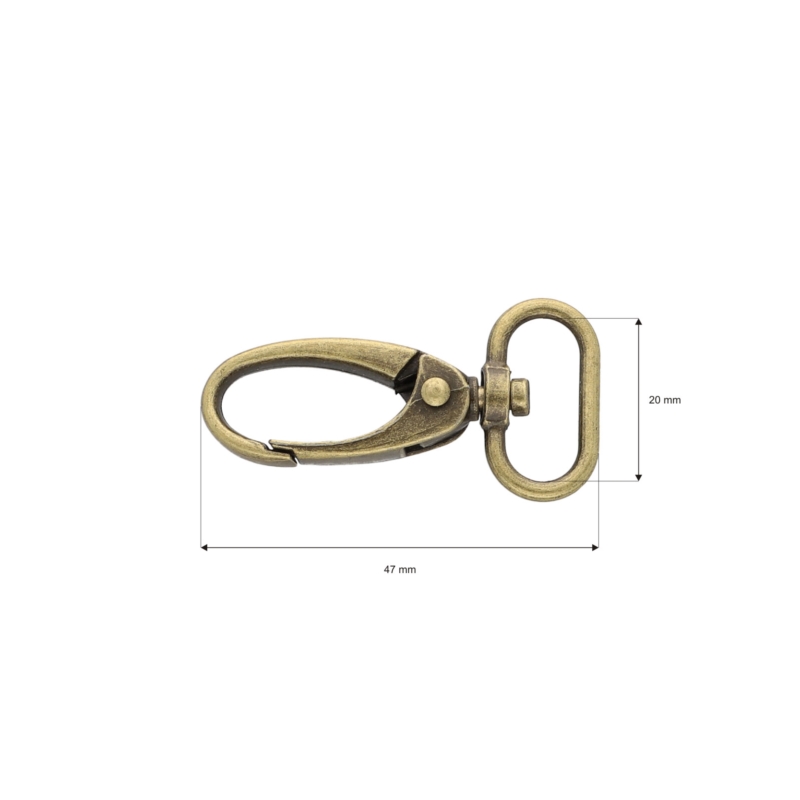 METAL SNAP  HOOK 0037 20  MM OLD GOLD 1  PCS