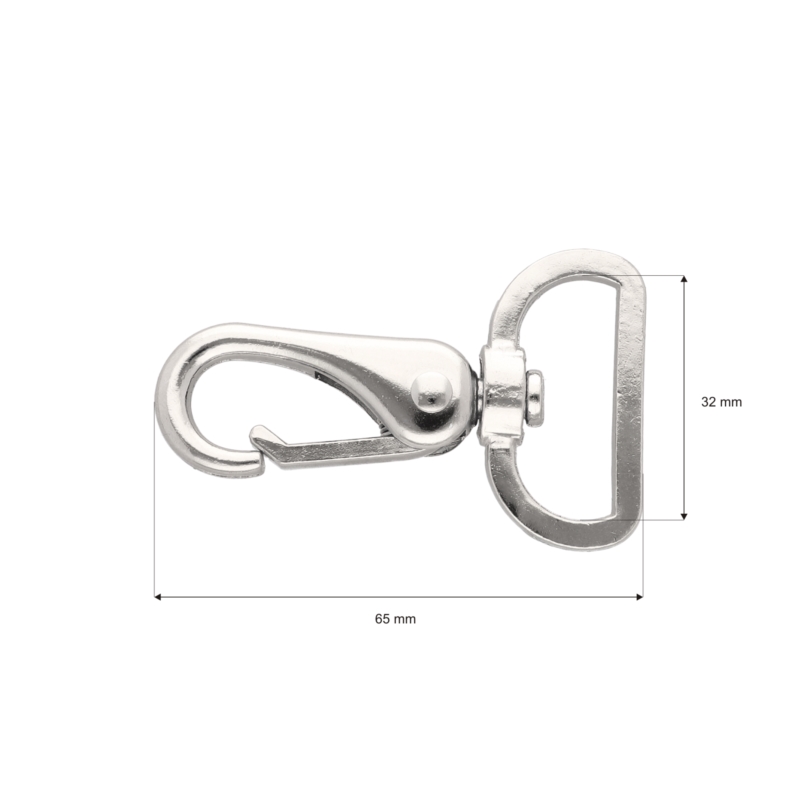 METAL SNAP HOOK RF-175 32 MM ERYK NICKEL 1 PCS