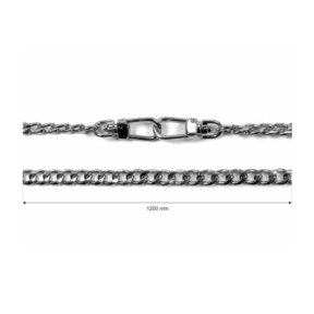 Łańcuszek do torebki z karabinczykiem długość 120 cm nikiel (1006)