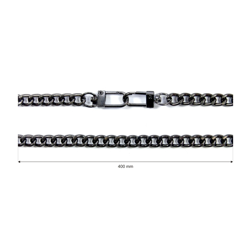 Handbag chain with snap hook 1007 coco black nickel