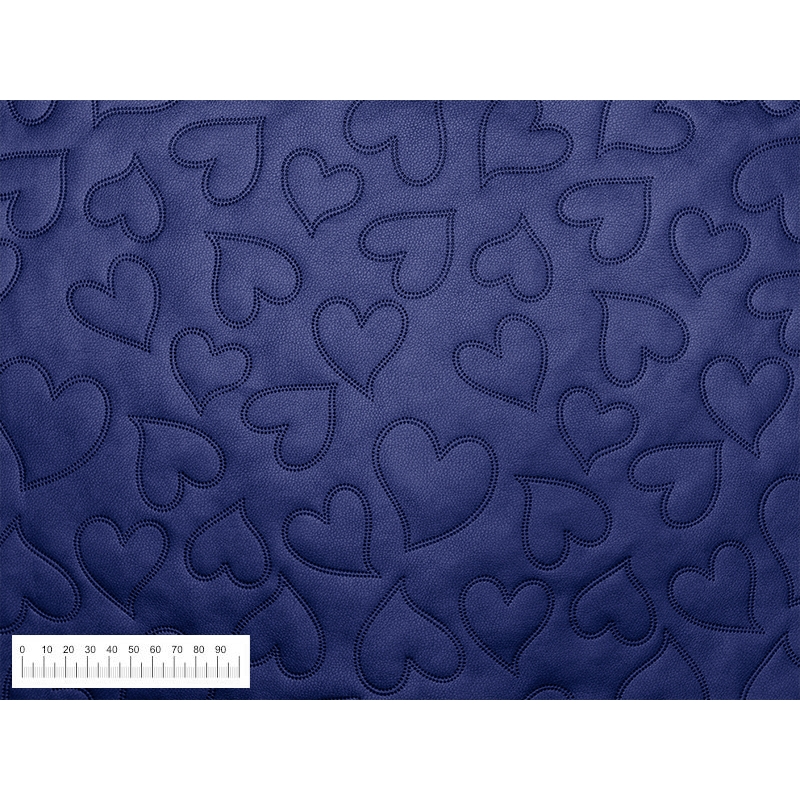 IMITATION QUILTED LEATHER HEARTS RED 140 CM 1 MB