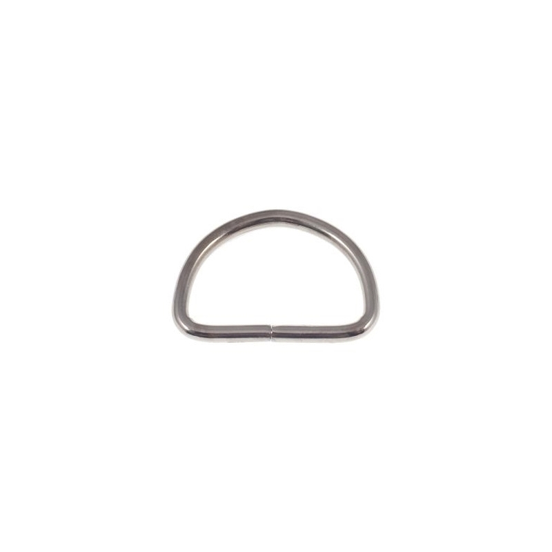 METAL D-RING 30/19/3 MM SILVER COLOR, NICKEL FREE