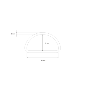 Półkole metalowe 30/19/3 mm nikiel free drut