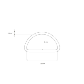 Półkole metalowe 20/12/2,5 mm nikiel free drut