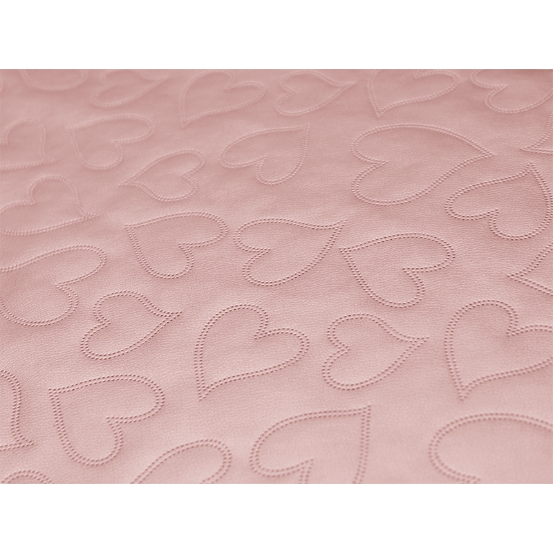 IMITATION QUILTED LEATHER HEARTS PEARL PINK 140 CM 1 MB