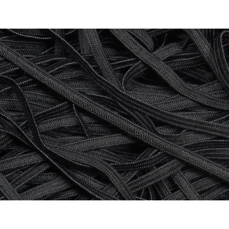 KNITTED ELASTIC  TAPE 5  mm (580) BLACK POLYESTER 8,4 KG - CA 3818 M