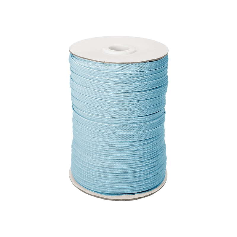 Knitted elastic tape 7 mm (351) sky-blue polyester 100 mb