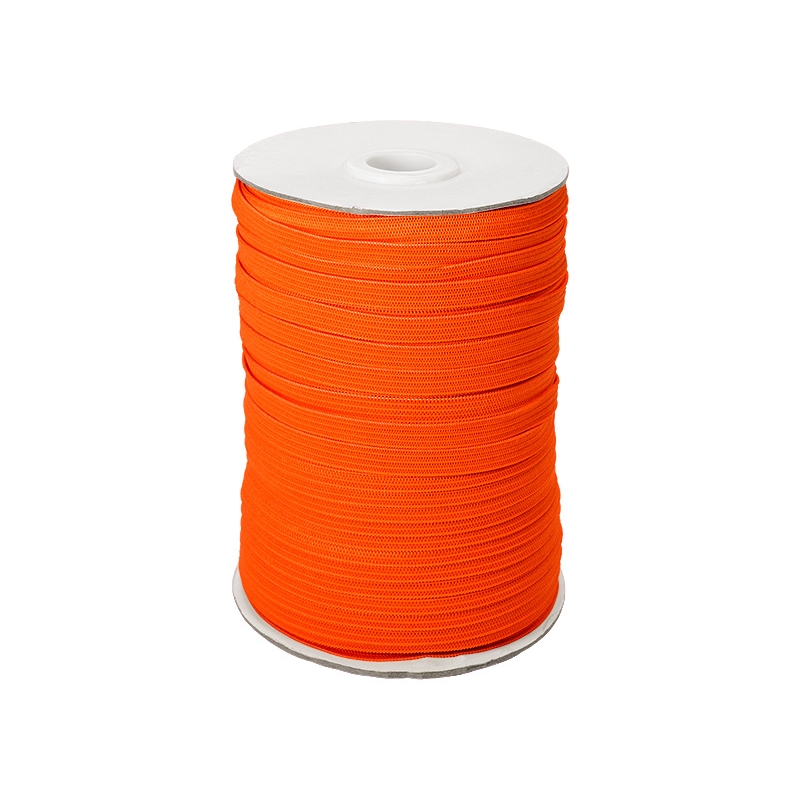 Elastischer band flach gestrickt 7 mm (523) Orange polyester 100 lm