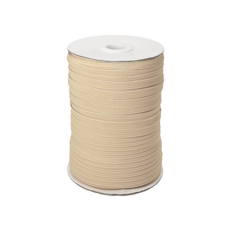 Elastischer band flach gestrickt 7 mm (101) Beige polyester 100 lm