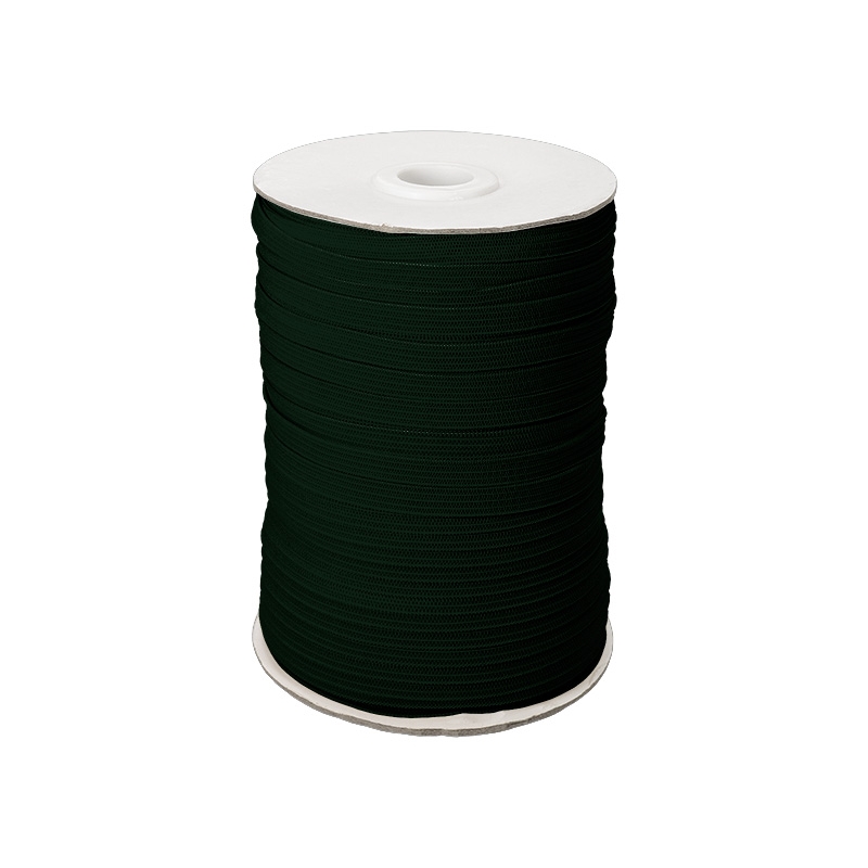 Knitted elastic tape 7 mm (017) dark green polyester 100 mb