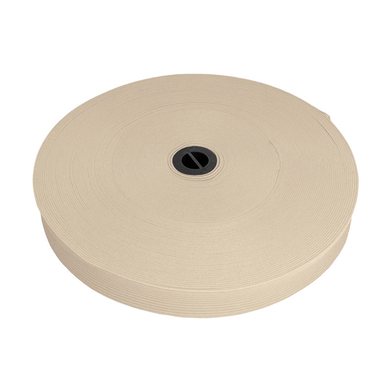 Elastischer band flach gestrickt 20 mm (101) Beige polyester 25 lm