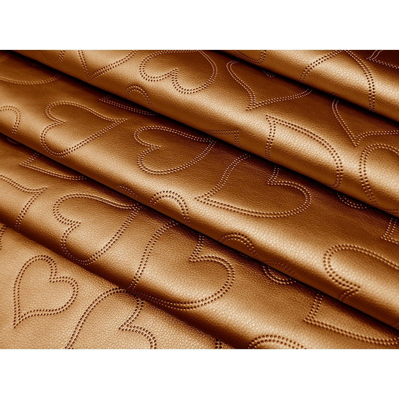 IMITATION QUILTED LEATHER HEARTS COPPER 140 CM 1 MB