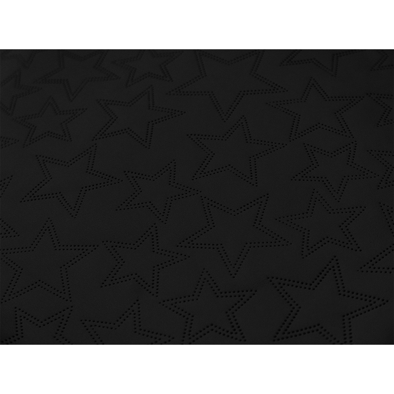 IMITATION QUILTED LEATHER STARS BLACK 140 CM 1 MB