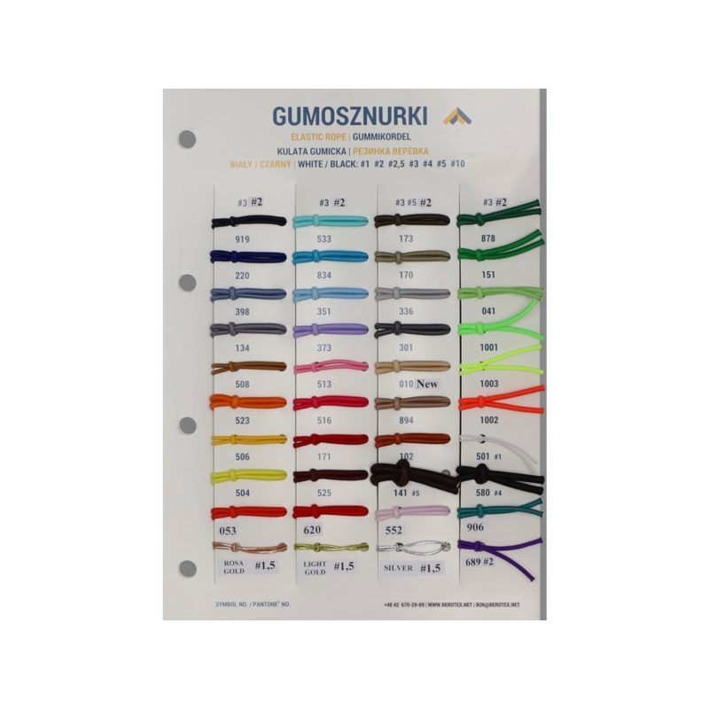 Gummikordel 2 mm hellrosa 552 polyester 50 lm