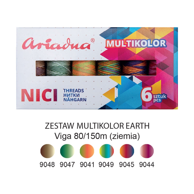 Nici szwalnicze zestaw multikolor earth Viga 80