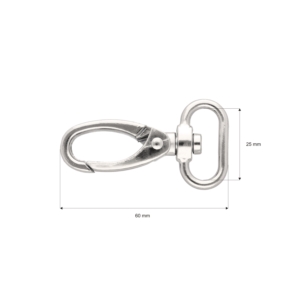 Karabińczyk metalowy 25 mm 0325-0152 krab nikiel połysk