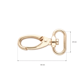Karabińczyk metalowy 25 mm 0325-0152 krab jasnozłoty