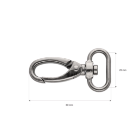 Karabińczyk metalowy 25 mm 0325-0152 krab czarny nikiel