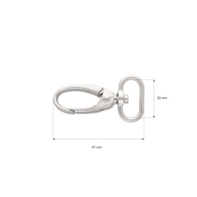 Karabińczyk metalowy 20 mm 0037 krab nikiel mat