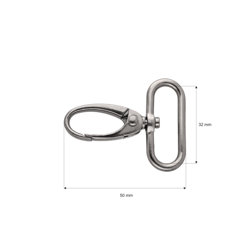 Karabińczyk metalowy 32 mm 0037 krab czarny nikiel