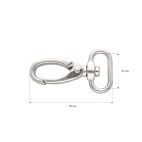 Karabińczyk metalowy 25 mm 0325-0152 krab nikiel mat