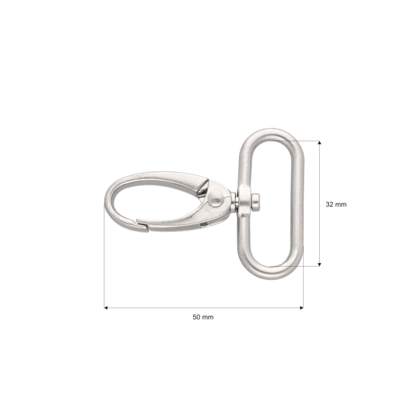 METAL SNAP HOOK 0037 32 MM NICKEL  MATT 1  PCS