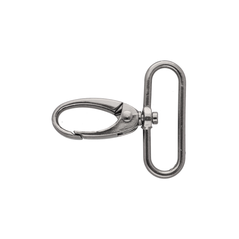 METAL SNAP HOOK 0037 38 MM NICKEL BLACK 1 PCS