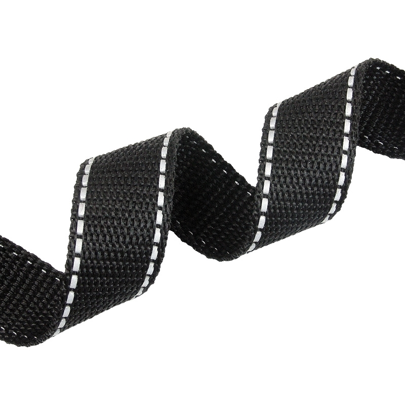 Reflective webbing 25 mm / 1,3 mm black 580 pp 25 mb