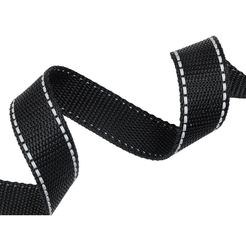 Reflective webbing 25 mm / 1,3 mm black 580 pp 25 mb