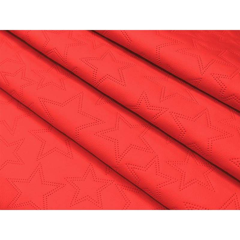 IMITATION QUILTED LEATHER STARS RED 140 CM 1 MB