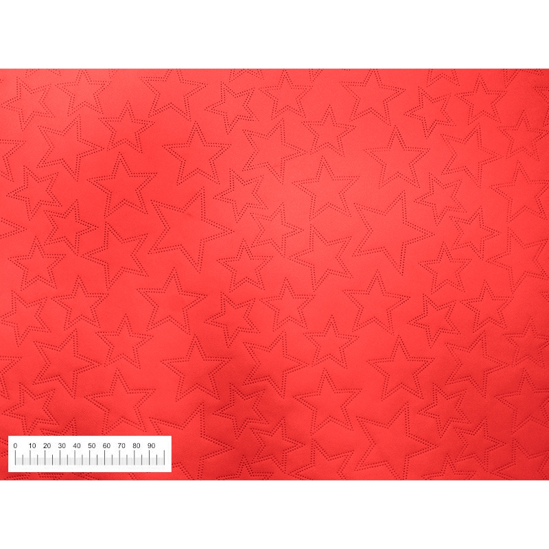 IMITATION QUILTED LEATHER STARS RED 140 CM 1 MB