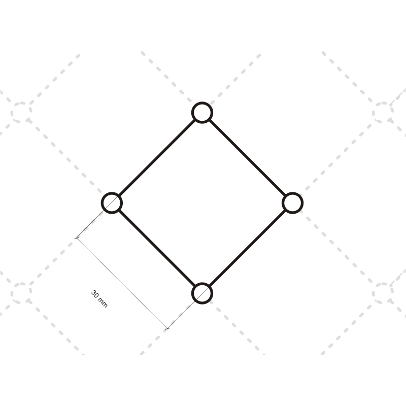 Podszewka pikowana karo + kółko 3x3 (501) biała