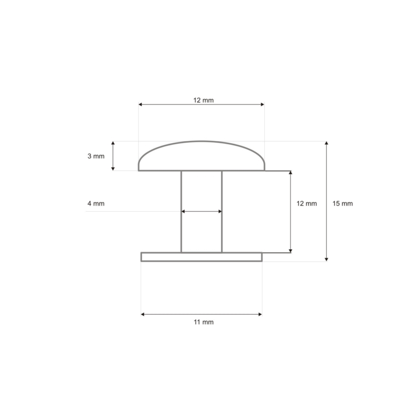 METAL     RIVET ONE-SIDED 12/4/15 MM NICKEL 1000 PCS