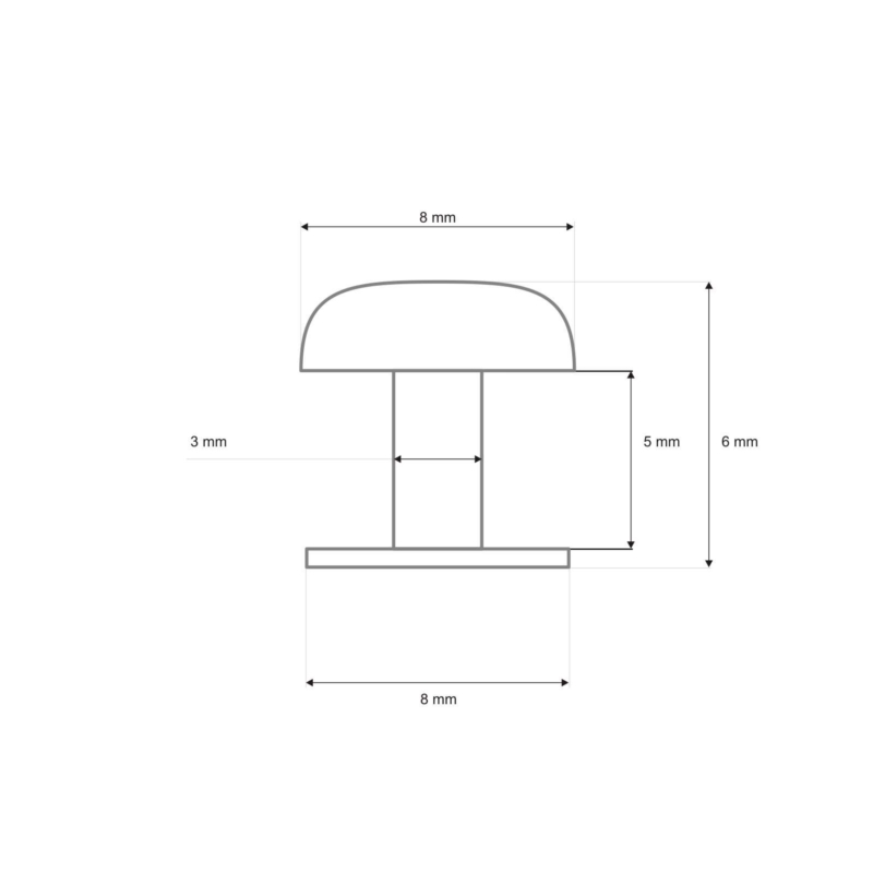 NIETE  EINSEITIG 8/3/6 MM NICKEL 1000 ST.